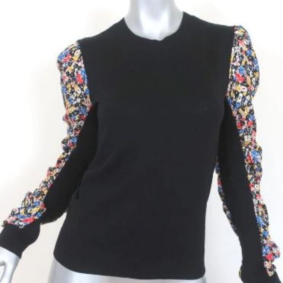 Authentic Veronica Beard Floral Print Merino Wool Pullover Sweater MSRP $380 - Picture 1 of 8